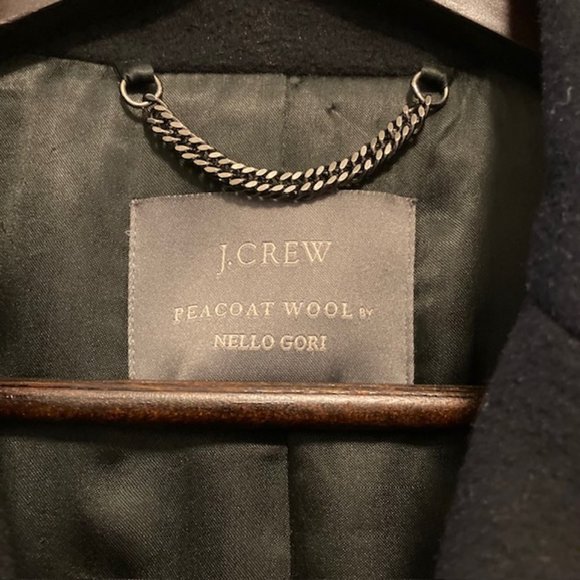 J Crew Women's Black singlebreasted pea coat size 12 EXCELLENT - Picture 3 of 9